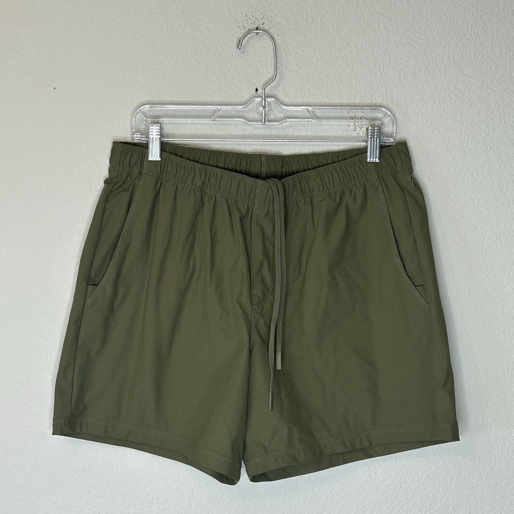 Fabletics The Don Pull On Shorts Men's Size L Olive Green 6" Inseam Athletic
